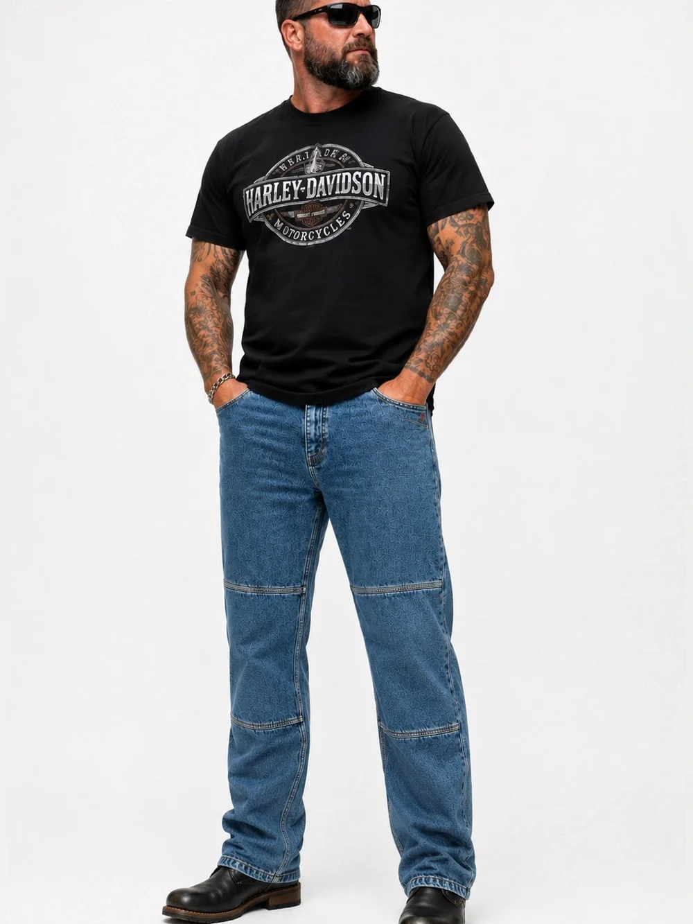 Fieldsheer Jeans Mens Relaxed Straight Motorcycle Riding Denim Reinforced *37x34